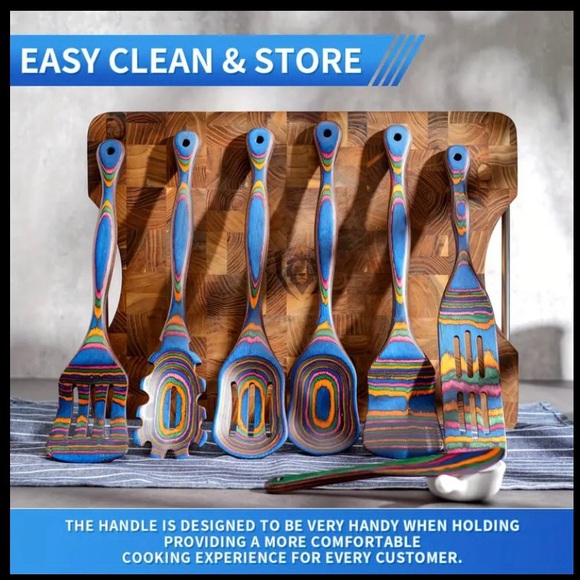 (image for) 7-Piece Wooden Spoon Utensil Set